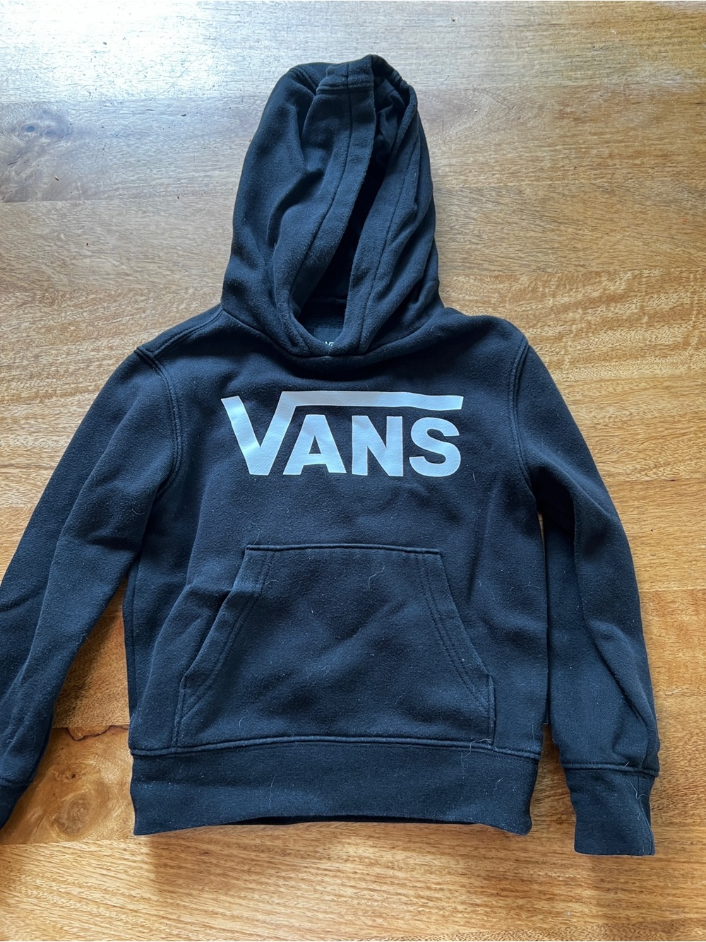 Vans Black Youth Pullover Hoodie with White Logo